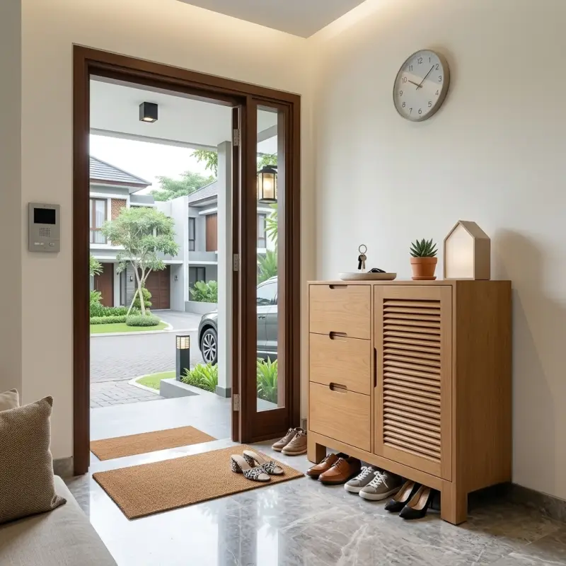 Lemari Sideboard Kayu Pintu Kisi-Kisi 3 Laci [5]