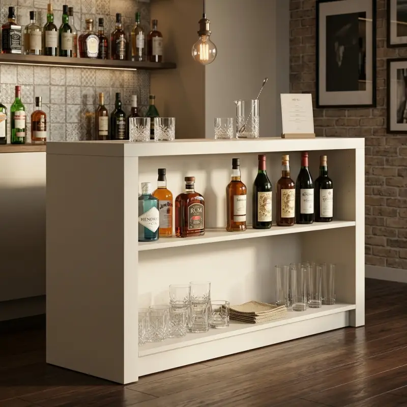 Meja Bar Open Shelf Dua Susun Minimalis [2]