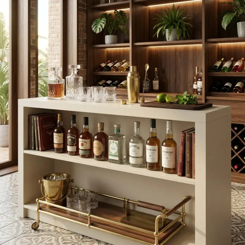 Meja Bar Open Shelf Dua Susun Minimalis [3]