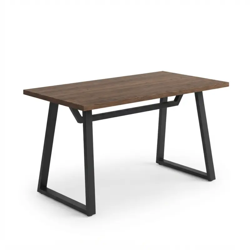 Meja Cafe Industrial Top Kayu Kaki Besi Trapesium [5]