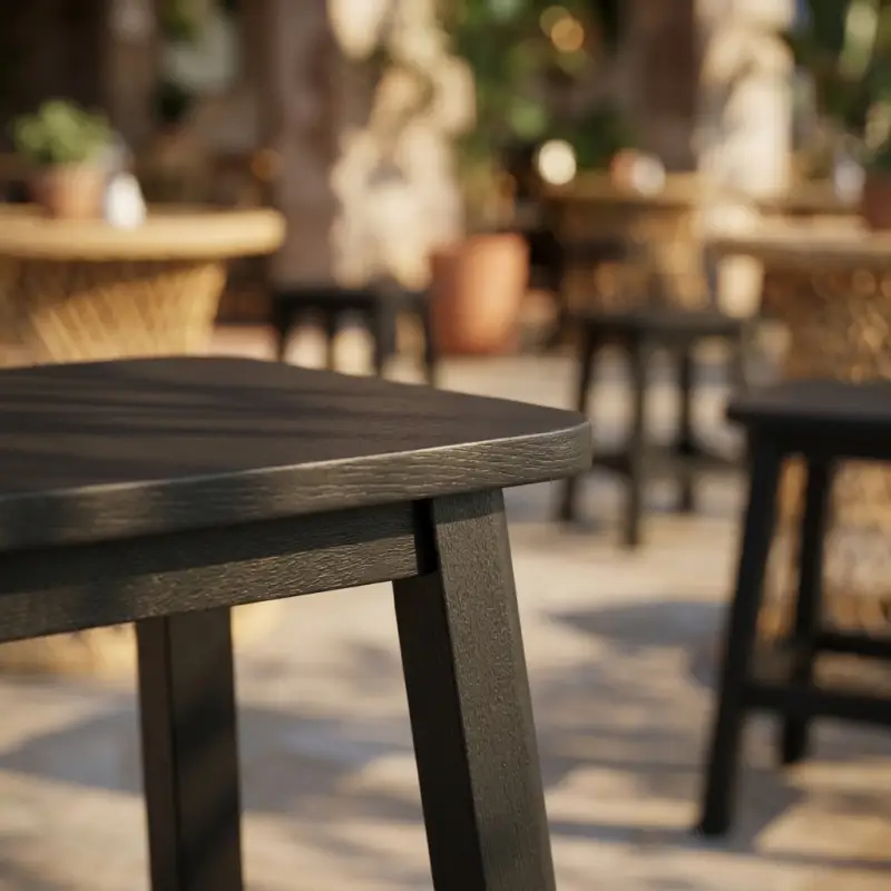 Meja Cafe Kayu Besi Industrial Kaki Kotak [3]