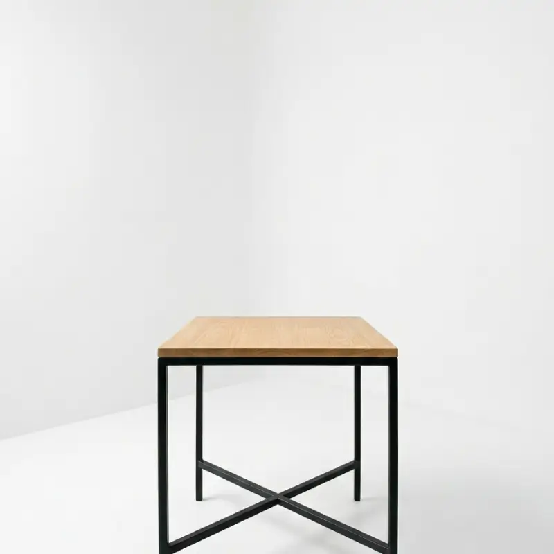 Meja Cafe Rangka Besi Top Kayu [2]