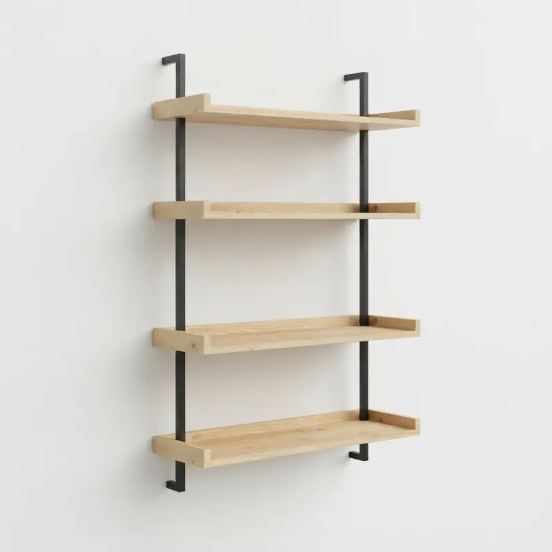 Rak Display Dinding Kayu Besi untuk Toko Kosmetik dan Retail [5]