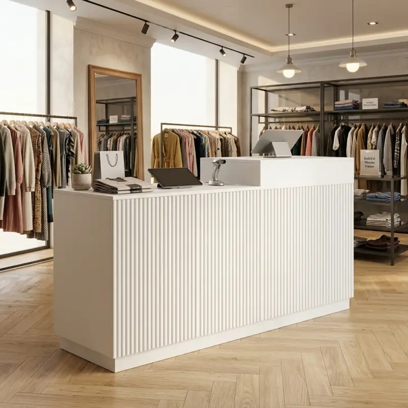 Meja Kasir Fluted Panel Minimalis [2]