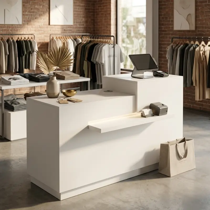 Meja Kasir Fluted Panel Minimalis [3]