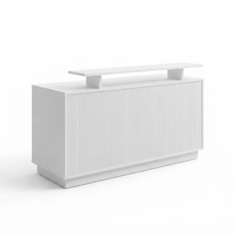 Meja Kasir Fluted Panel Minimalis Dua Level [5]