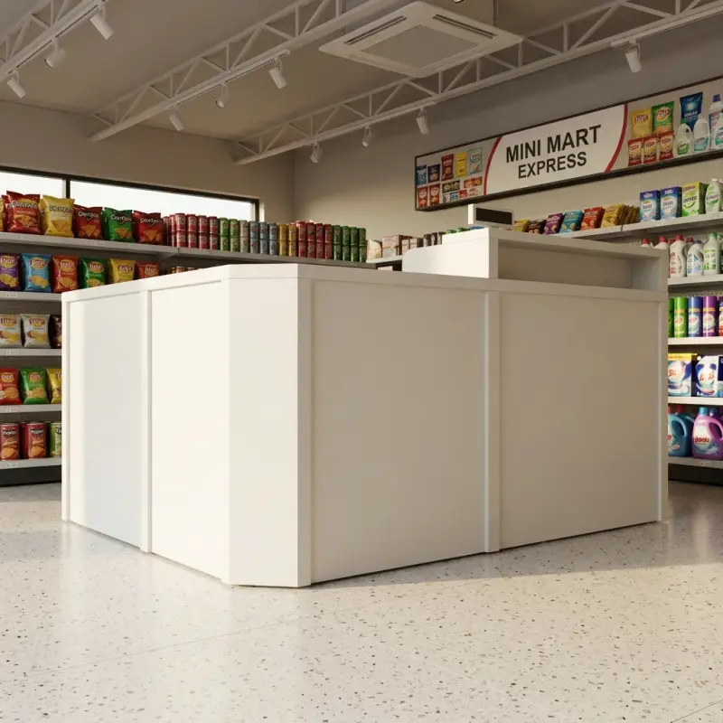 Meja Kasir L-Shape Minimarket Finishing HPL [3]