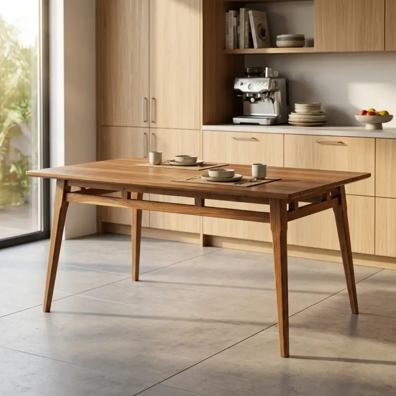 Meja Makan Kayu Solid Gaya Scandinavian Mid-Century [2]