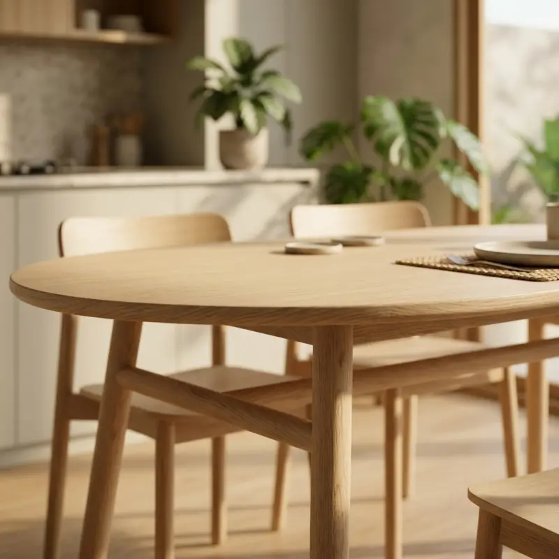 Meja Makan Oval Kayu Solid Scandinavian [5]