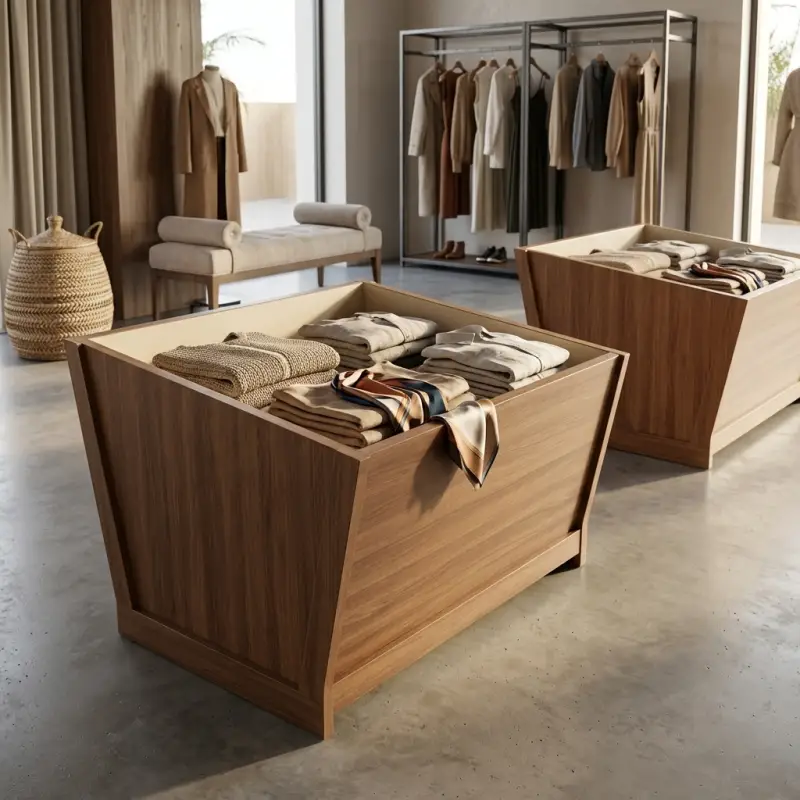 Nesting Display Table Kayu Walnut untuk Toko Pakaian [2]