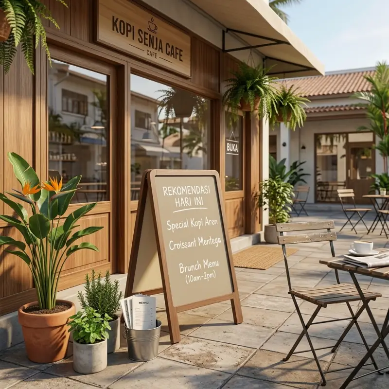 Papan A-Frame Kayu untuk Cafe dan Restoran [3]
