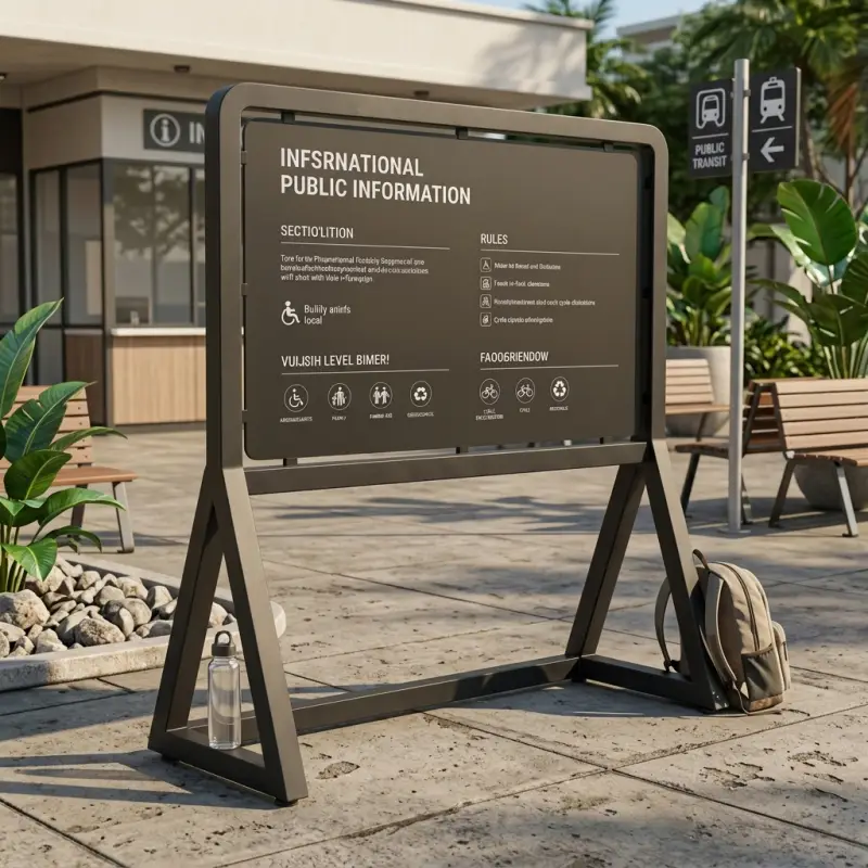 Papan Informasi Berdiri A-Frame Besi Finishing Powder Coat [5]