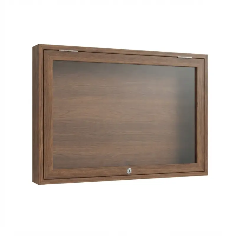 Papan Informasi Berpintu Kaca Finishing Walnut [5]