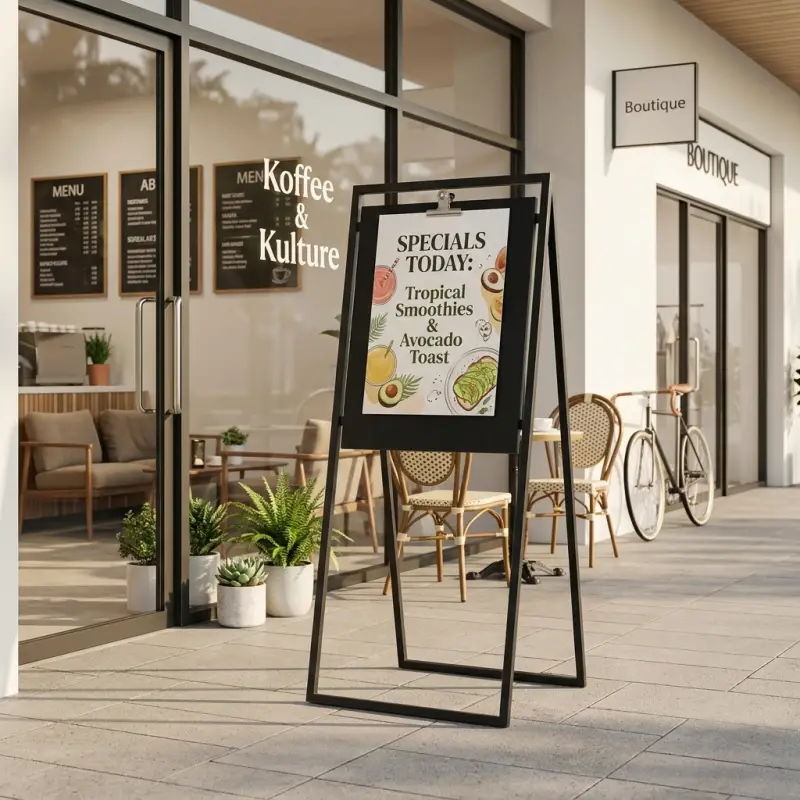 Papan Informasi Besi Standing A-Frame dengan Klip Poster [2]
