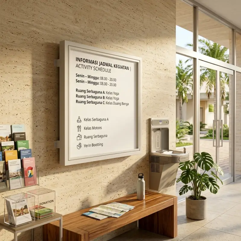 Papan Informasi Dinding Bingkai Metal [4]