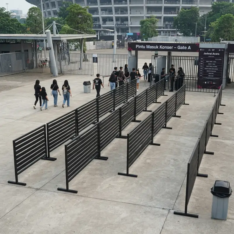 Partisi Besi Slat Horizontal Freestanding [3]