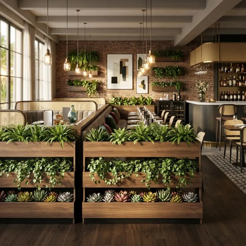 Planter Box 3 Tier Kayu & Besi untuk Restoran dan Perkantoran [3]