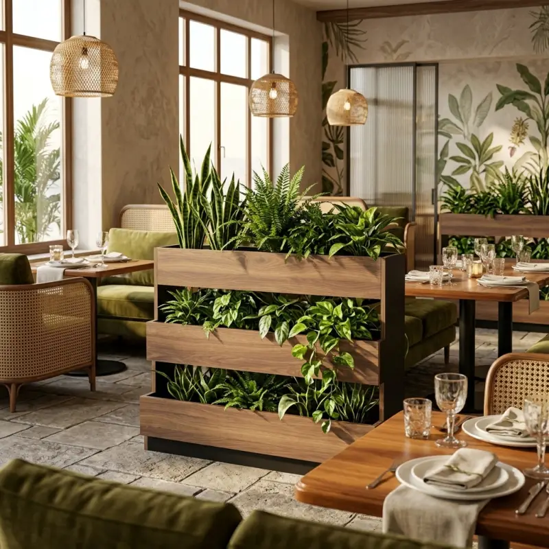 Planter Box 3 Tier Kayu & Besi untuk Restoran dan Perkantoran [5]