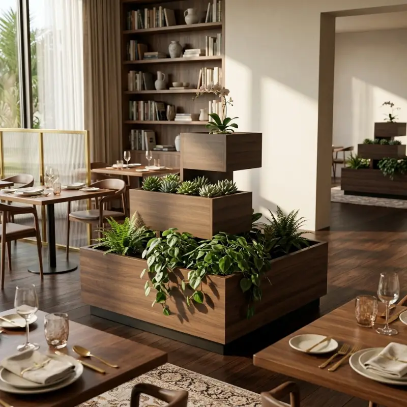 Planter Box Bertingkat Tiga Finishing Walnut [3]