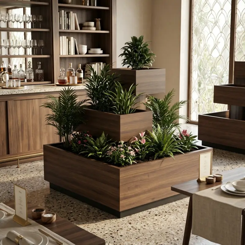 Planter Box Bertingkat Tiga Finishing Walnut [4]