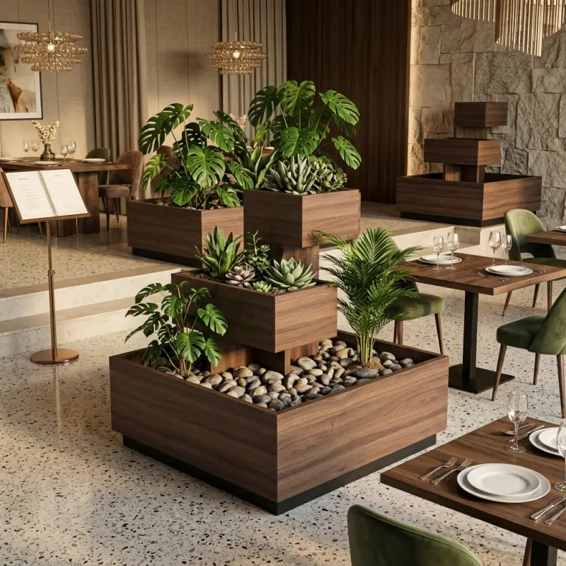 Planter Box Bertingkat Tiga Finishing Walnut [5]