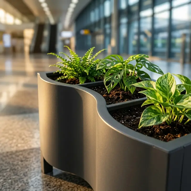 Planter Box Besi 3 Sekat Desain Gelombang [3]