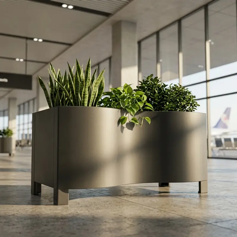 Planter Box Besi 3 Sekat Desain Gelombang [4]