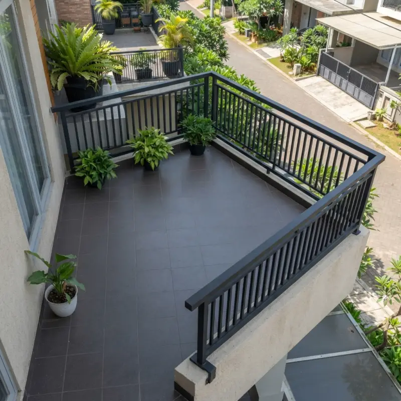 Railing Balkon Besi Hollow Finishing Powder Coat [4]