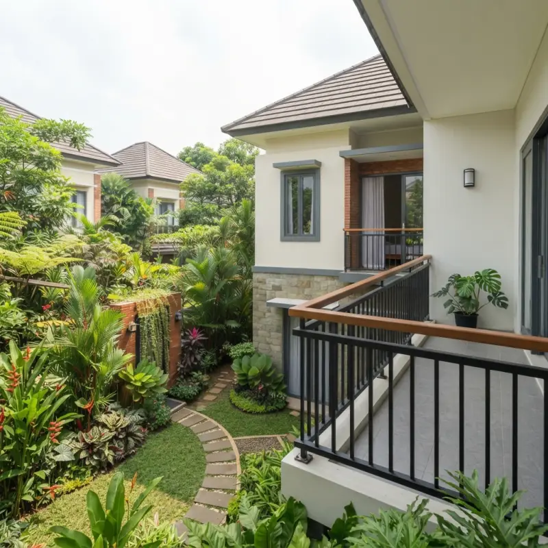 Railing Balkon Besi Hollow Top Kayu [3]