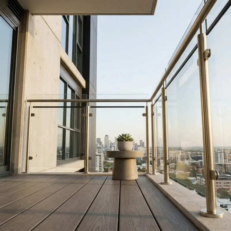 Railing Balkon Kaca Tempered Rangka Stainless Steel [2]