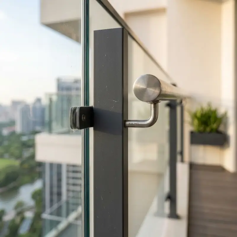 Railing Balkon Kaca Tempered Tiang Besi Hollow [2]