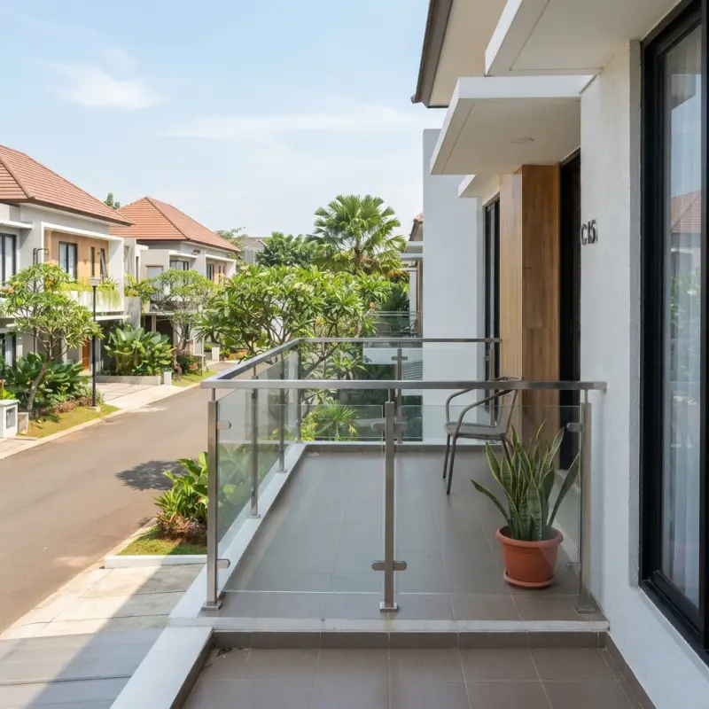 Railing Balkon Stainless Hollow Top Rail Kayu [2]