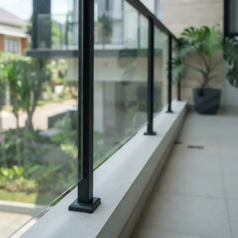 Railing Balkon Stainless Hollow Top Rail Kayu [3]