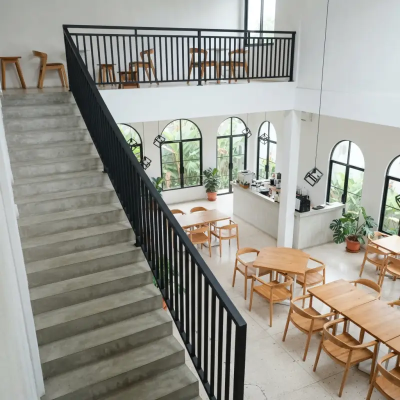 Railing Tangga Besi Hollow Vertikal Gaya Minimalis Modern [4]