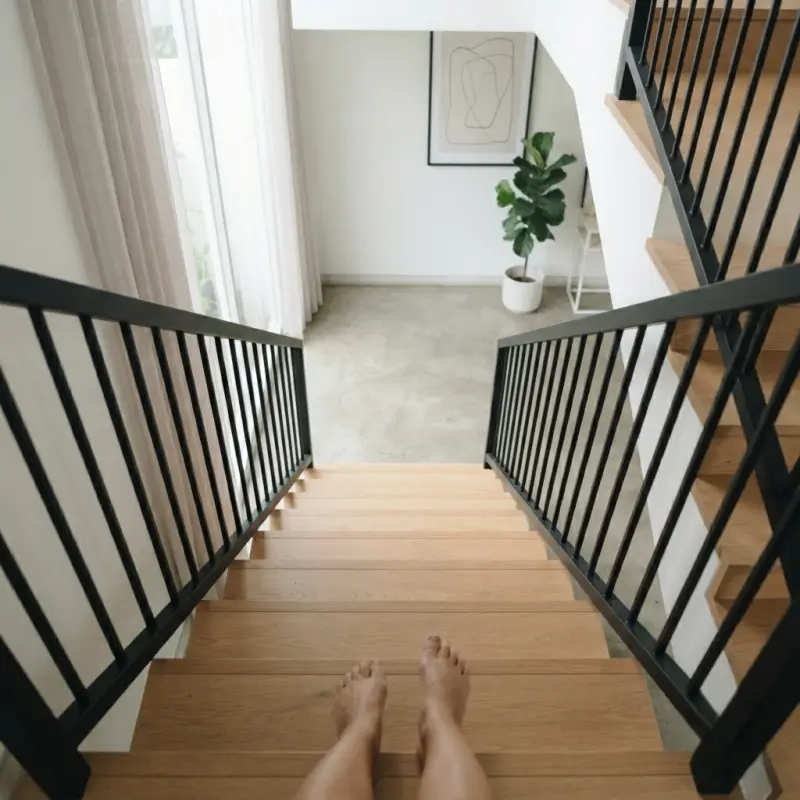 Railing Tangga Besi Minimalis Finishing Powder Coat Hitam [2]