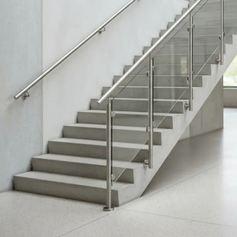 Railing Tangga Stainless dengan Panel Kaca [2]
