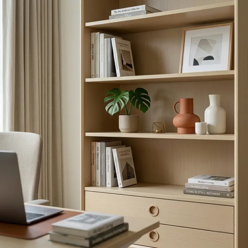 Rak Buku Kayu dengan Laci Scandinavian Style [4]