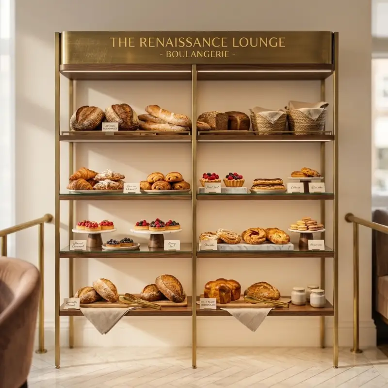 Rak Display Bakery Besi Finishing Brass [2]
