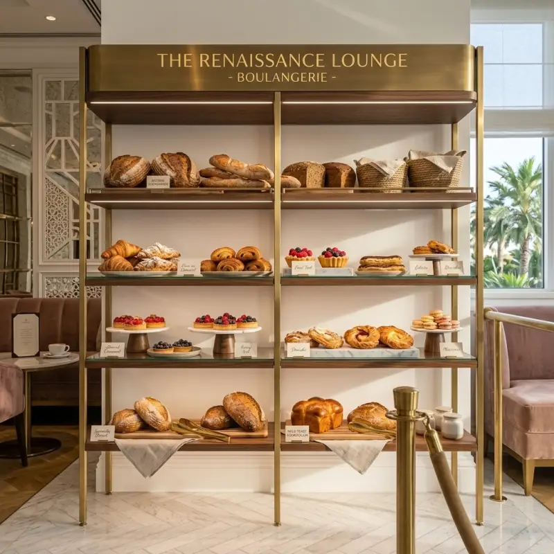 Rak Display Bakery Besi Finishing Brass [4]