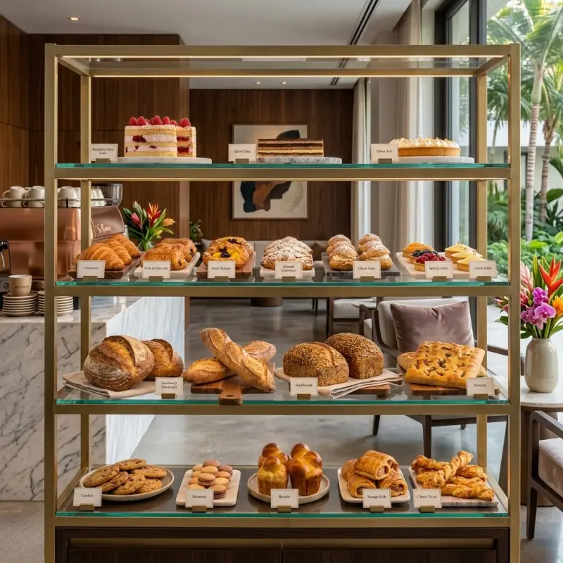 Rak Display Bakery Besi Finishing Brass [2]