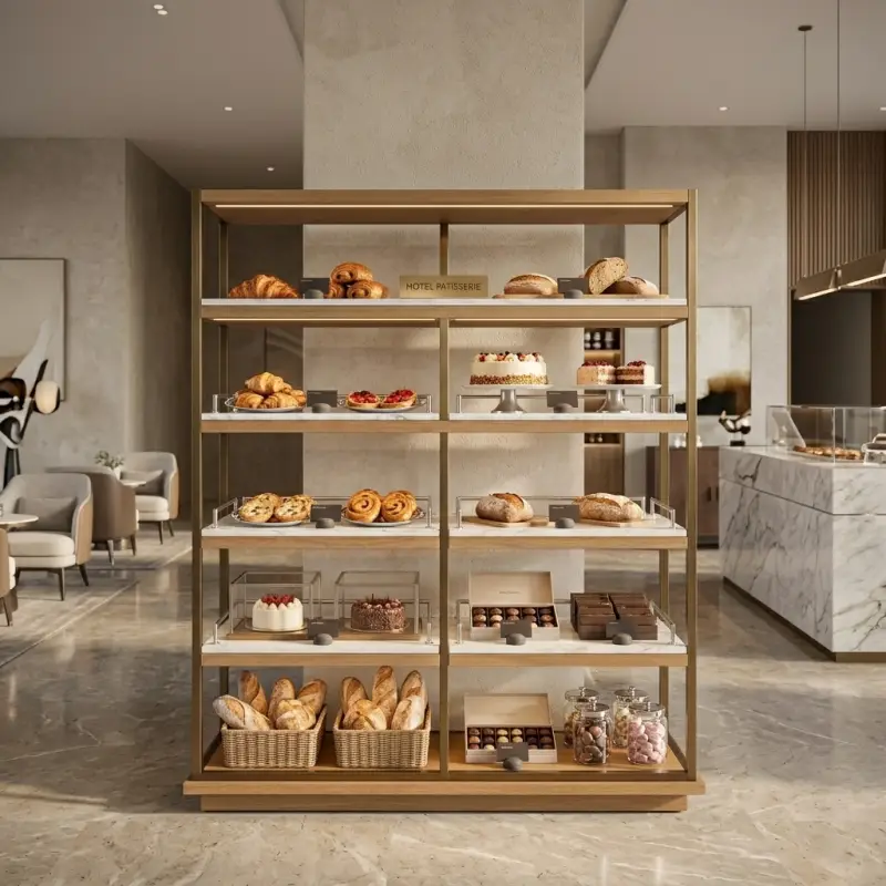 Rak Display Bakery Besi Finishing Brass [2]