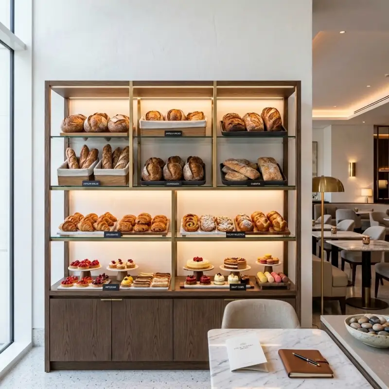 Rak Display Bakery Besi Finishing Brass [4]