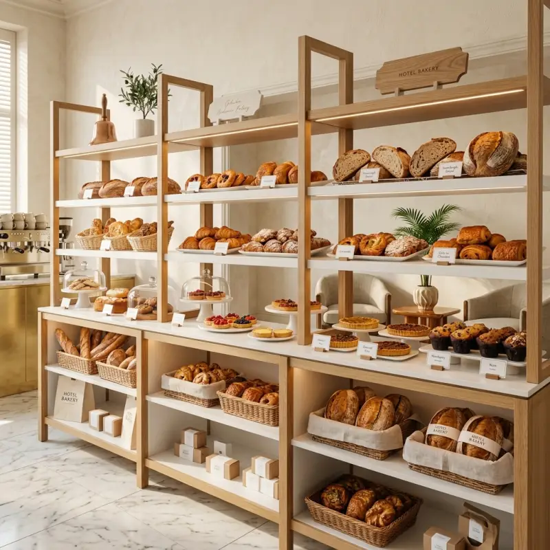 Rak Display Bakery Kayu Gaya Minimalis [4]
