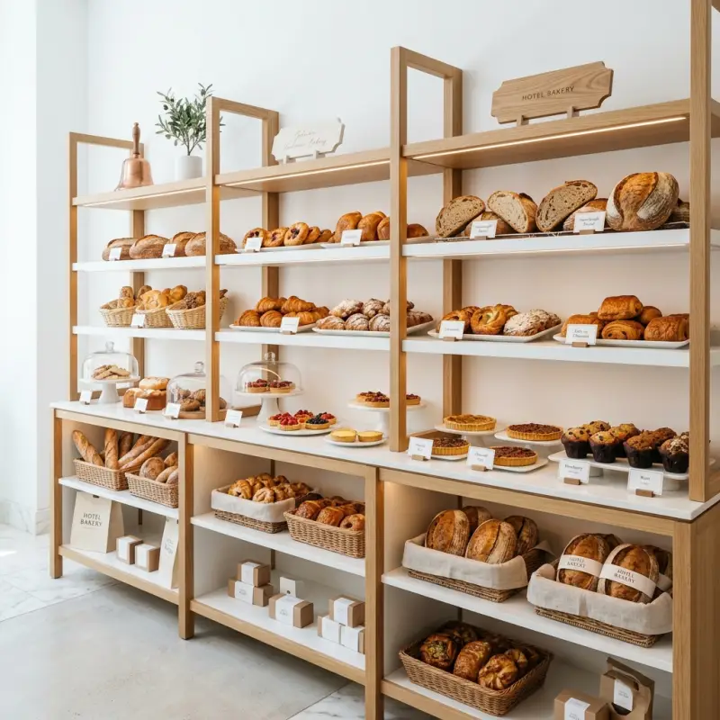 Rak Display Bakery Kayu Gaya Minimalis [5]