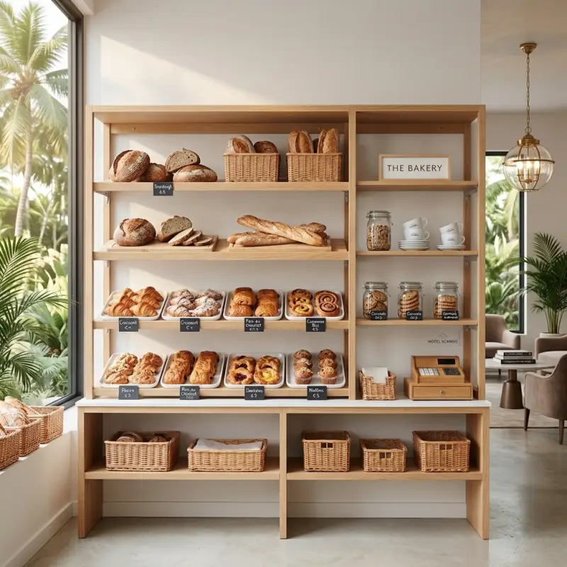 Rak Display Bakery Kayu Minimalis [3]