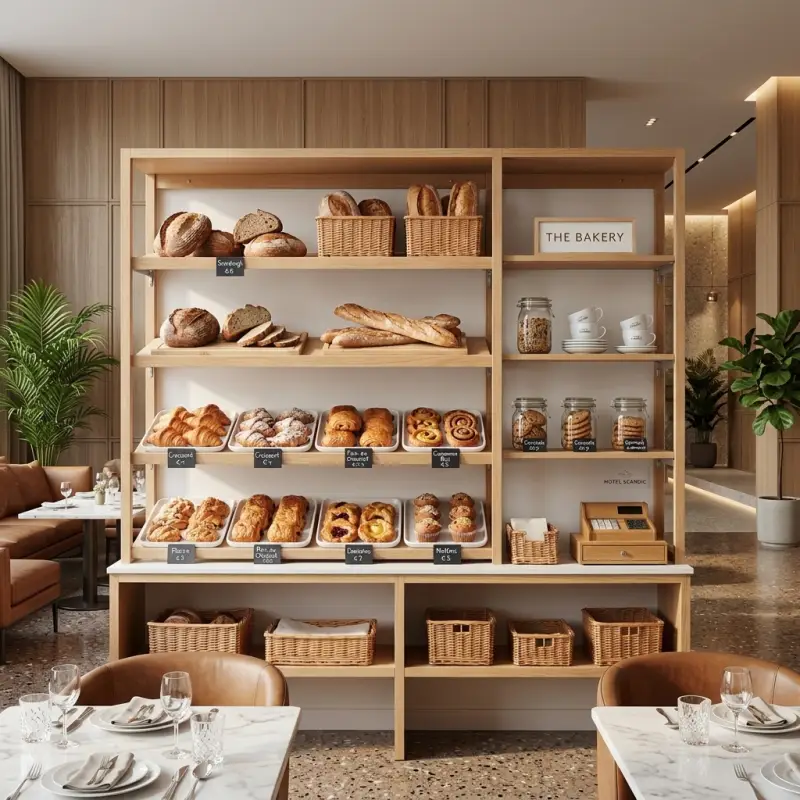 Rak Display Bakery Kayu Minimalis [4]
