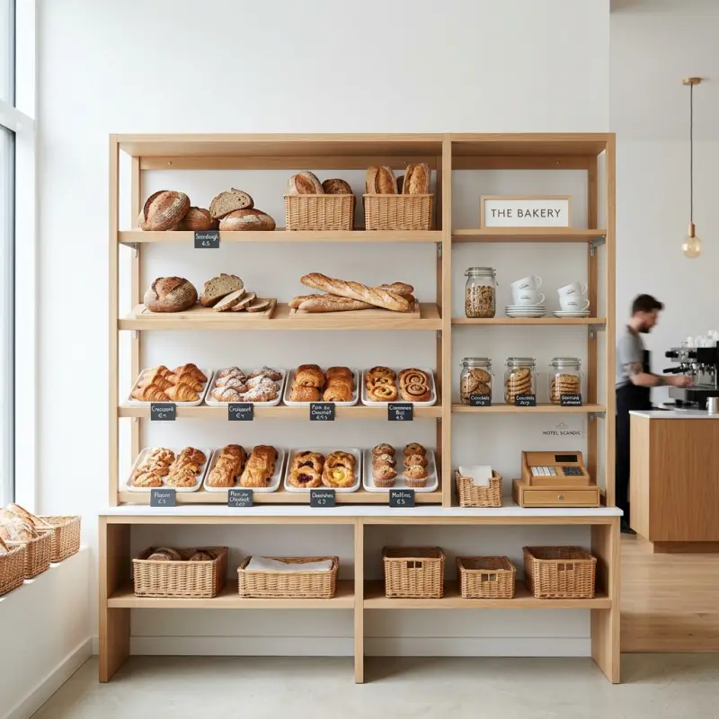 Rak Display Bakery Kayu Minimalis [5]