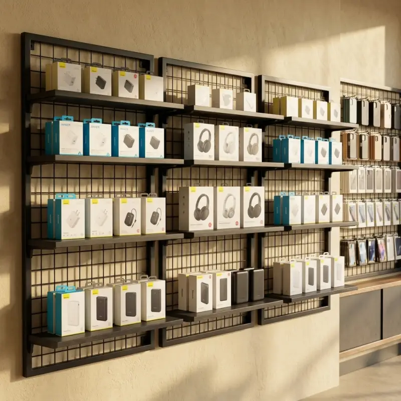 Rak Display Dinding Grid Besi 3 Susun [7]