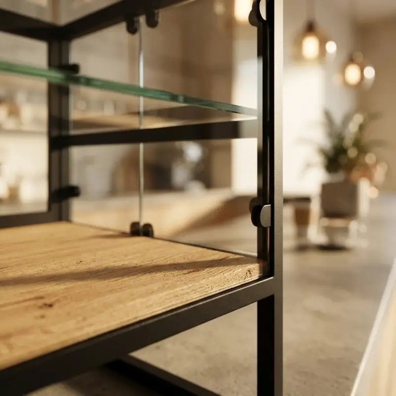 Rak Display Kaca Rangka Besi Countertop 2 Susun [5]