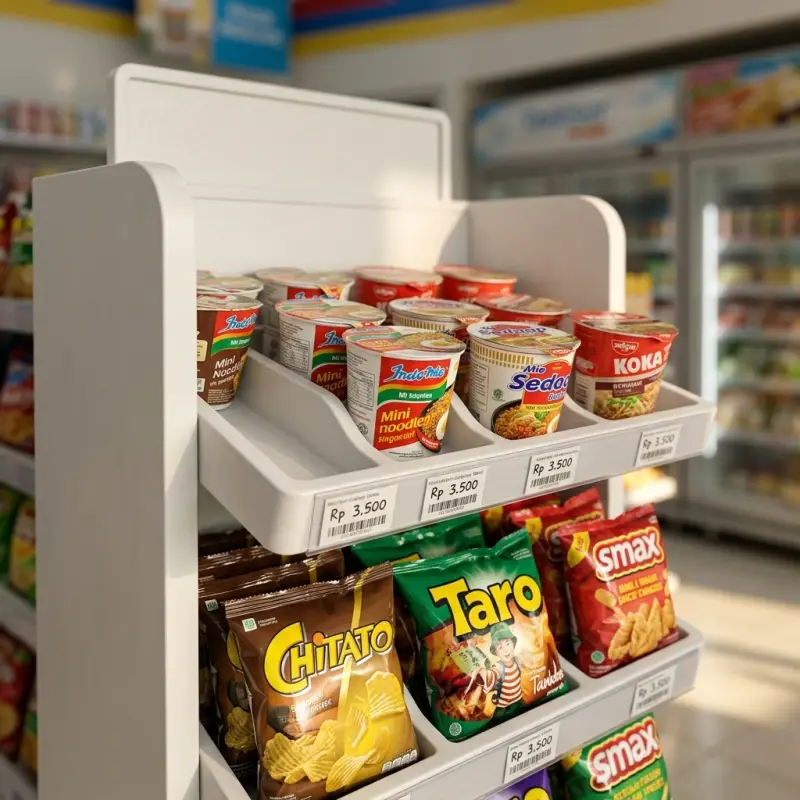 Rak Display Lantai Tray 5 Susun untuk Snack dan Mie Instan [2]